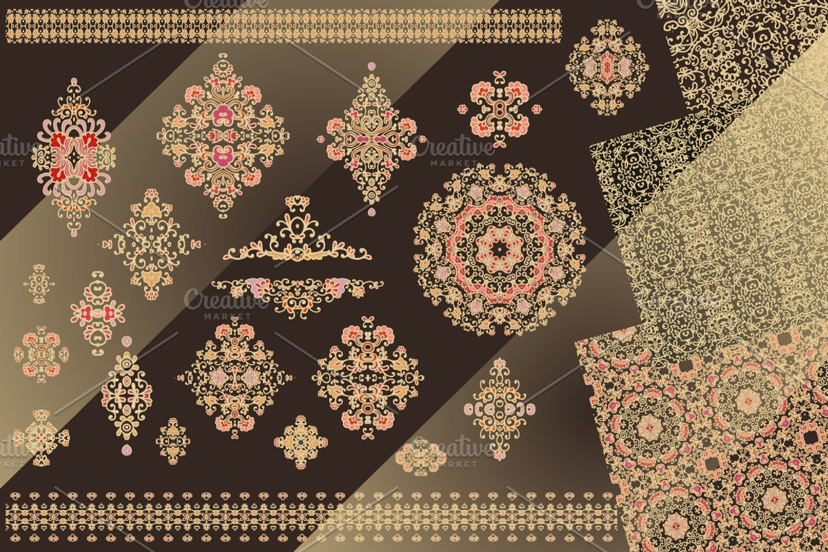 Set of vector decorative elements, a Decorative Illustration by Dainia (Photo 1 of 2)
