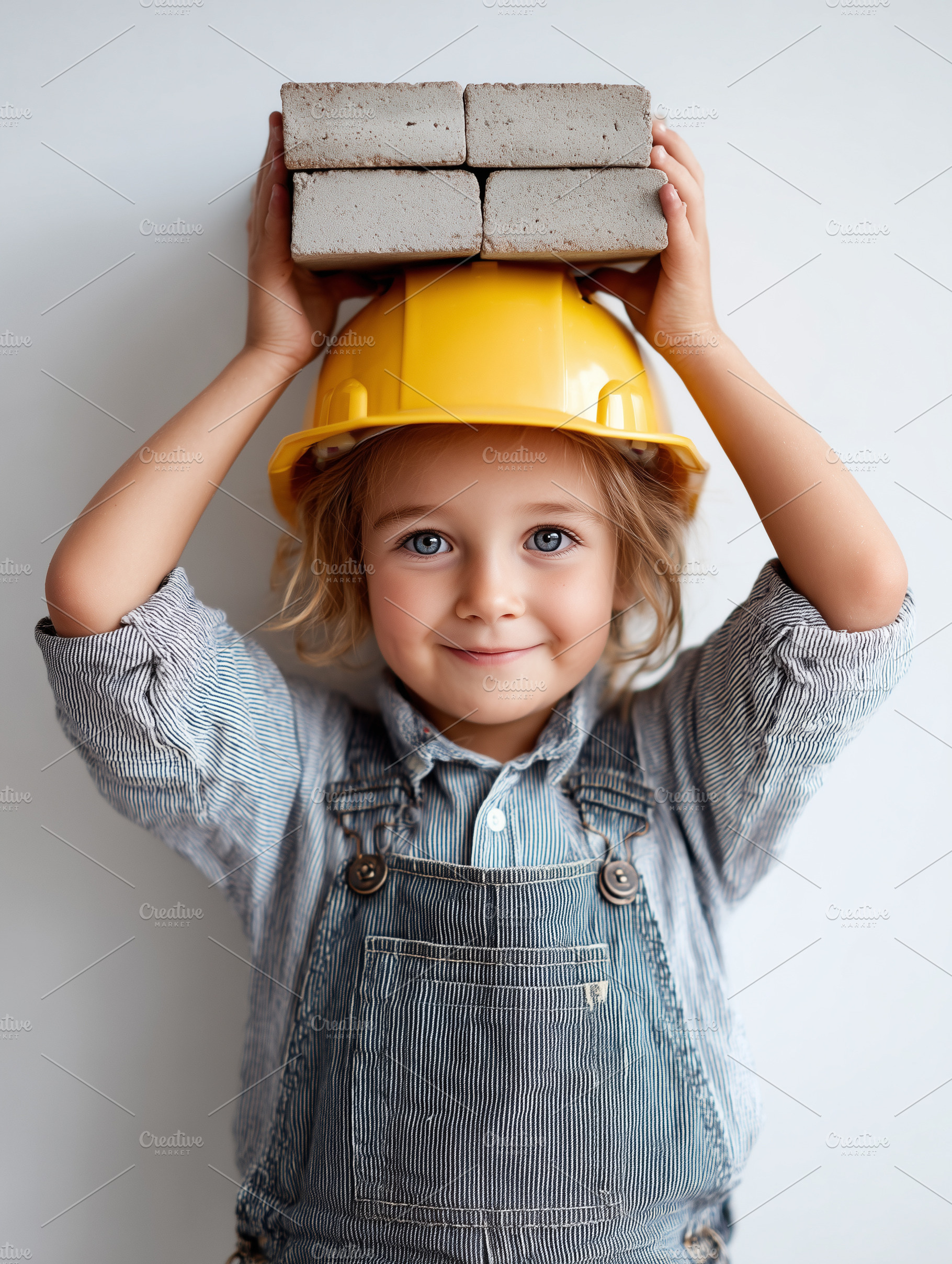 Cute child in a yellow construction, an Industrial Photo by MistyDay