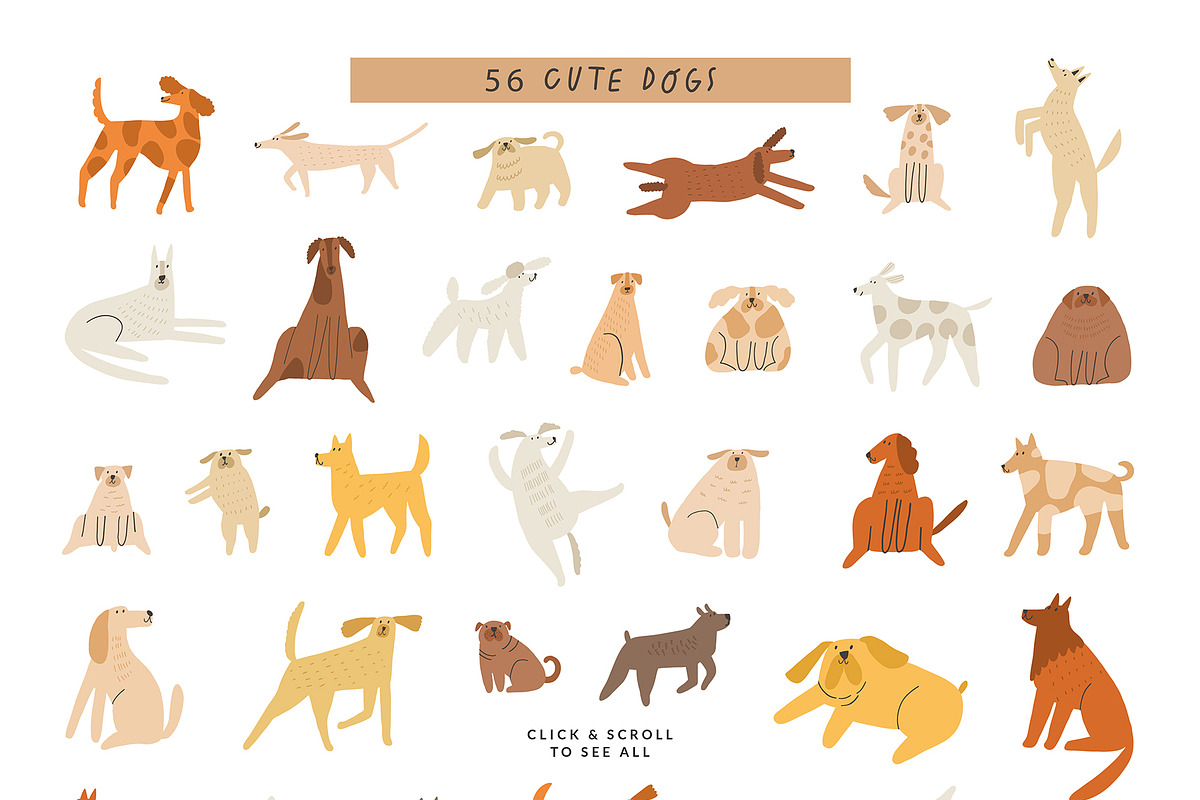 Dogs with flowers | 100% Hand drawn, an Animal Illustration by Olia (Photo 2 of 10)