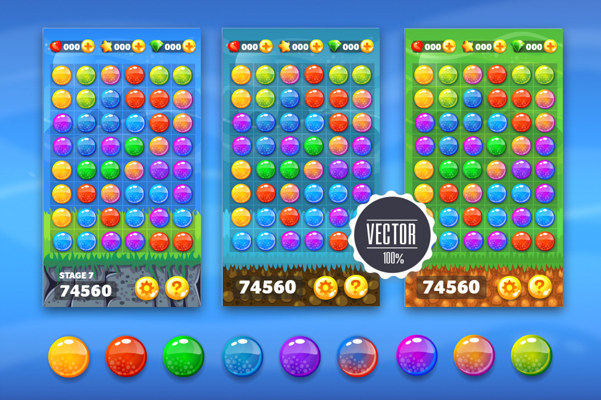 FIESTA GAME UI KIT, an UI Kit Template by ToozDesign (Photo 2 of 9)