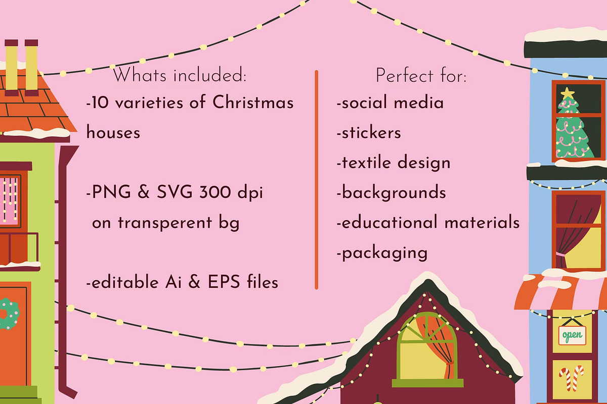CHRISTMAS TOWN: clipart, a Seasonal Illustration by Elliko shop (Photo 4 of 6)