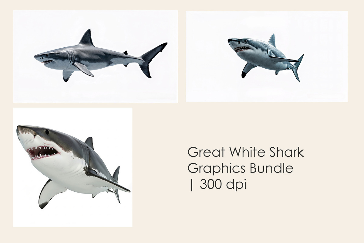 Great White Shark Graphics Bundle, an Animal Illustration by StockVerse Creative (Photo 1 of 4)