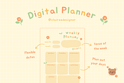 Warm Pastel Digital Planner Set, a Stationery Template by Clairee Design Studio (Thumbnail 3 of 6)