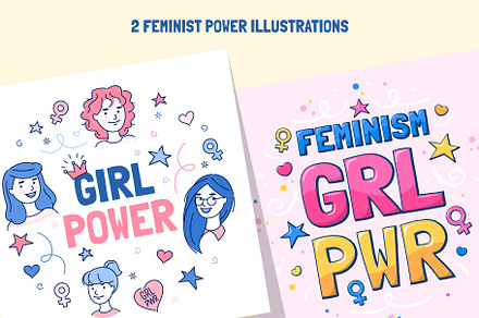 Feminist power illustrations