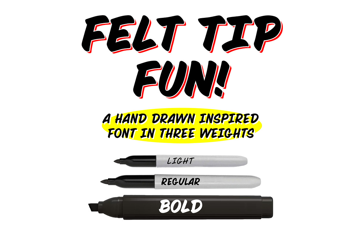 Felt Tip Fun, a Font by IanWing (Photo 1 of 5)