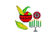 Festive Kwanzaa & Hanukkah Icon Set, an Object Graphic by yasushie (Thumbnail 12 of 16)