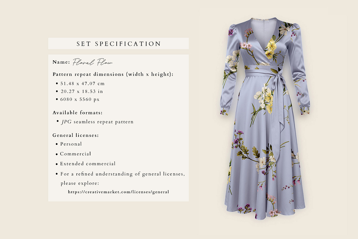 Floral Flow, Romantic Repeat Pattern, a Pattern Graphic by Marchel Studio (Photo 3 of 4)
