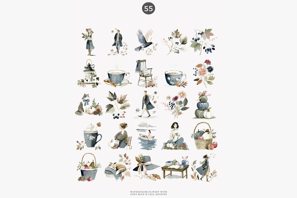 cozy autumn charm clipart set, a Decorative Illustration by Patishop Art (Photo 9 of 11)