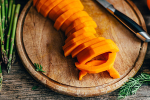 Butternut squash meal preparation, a Food & Drink Photo by hitdelight