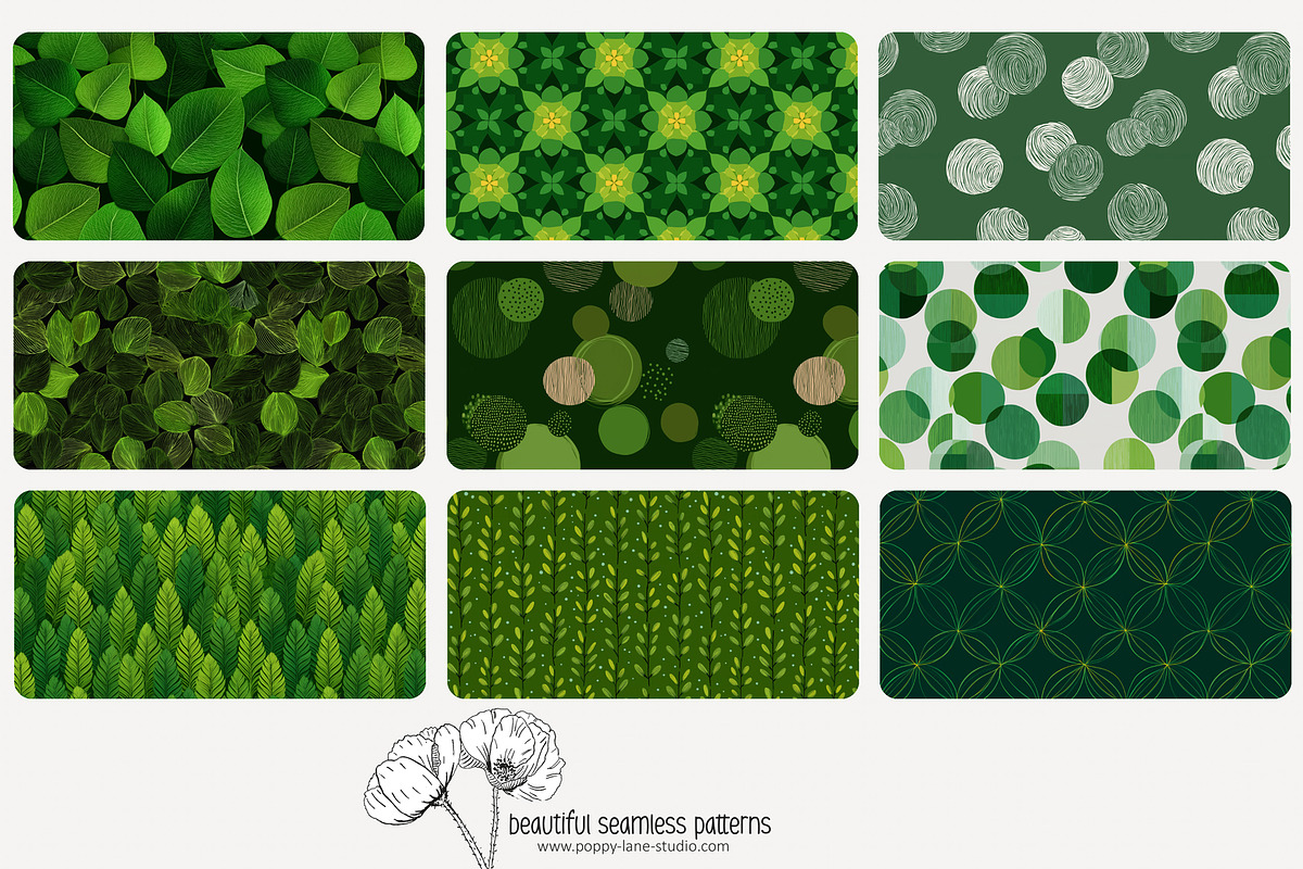 80 green geometric seamless pattern, a Pattern Graphic by Poppy Lane Studio (Photo 2 of 11)