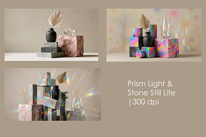 Prism Light & Stone Still Life, an Object Illustration by StockVerse Creative
