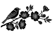 Bird Branch Silhouette Bundle, an Illustration by yasushie (Thumbnail 27 of 31)