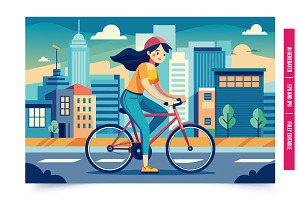 A woman in blue jeans and a yellow s, an Illustration by Tanuart