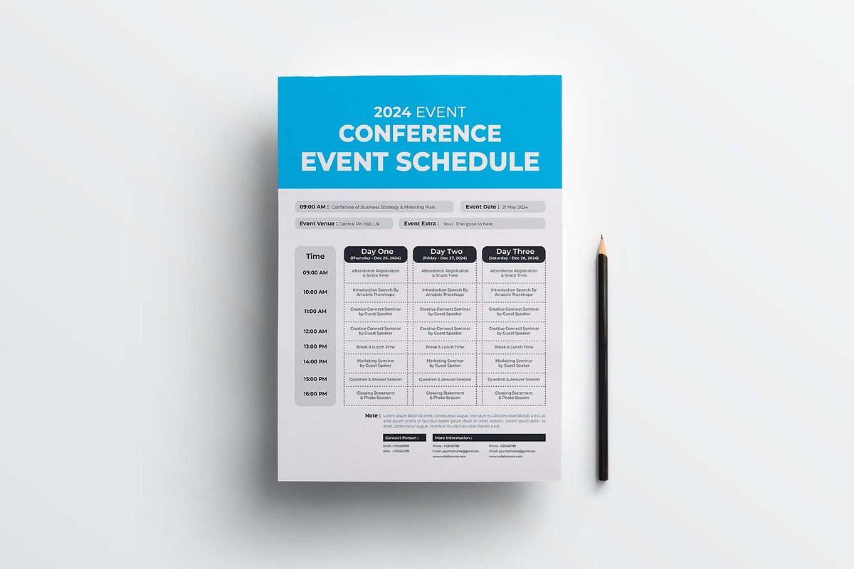 Event Schedule | MS Word & Indesign, a Flyer Template by obayes (Photo 3 of 3)