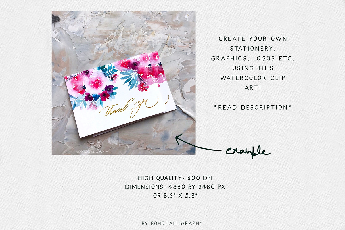 Watercolor Roses bouquet Clipart PNG, an Illustration by BohoCalligraphy (Photo 2 of 2)