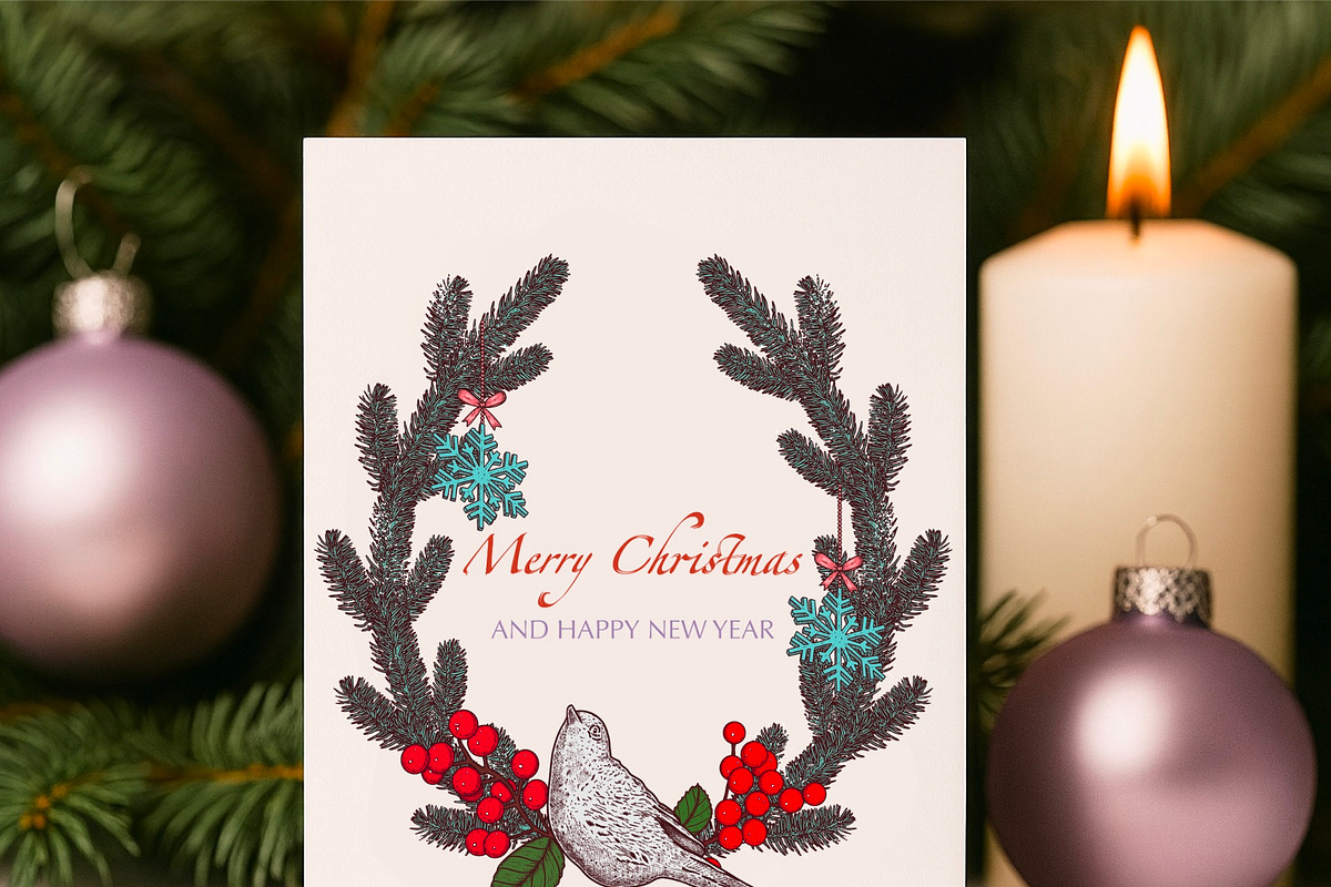 Christmas Vintage Vector Collection, a Seasonal Illustration by DiashaArt (Photo 5 of 17)