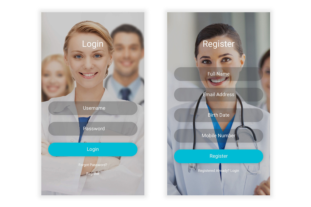 Find Doctor & Physician Sketch App, an UI Kit Template by themelove (Photo 3 of 13)