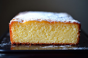 Classic lemon pound cake dusted, a Photo by Pavel_design