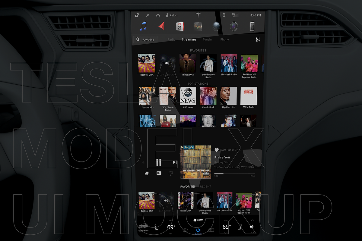 Tesla Model X Display UI mockup, a Mockup by Iamjaydesign (Photo 8 of 10)