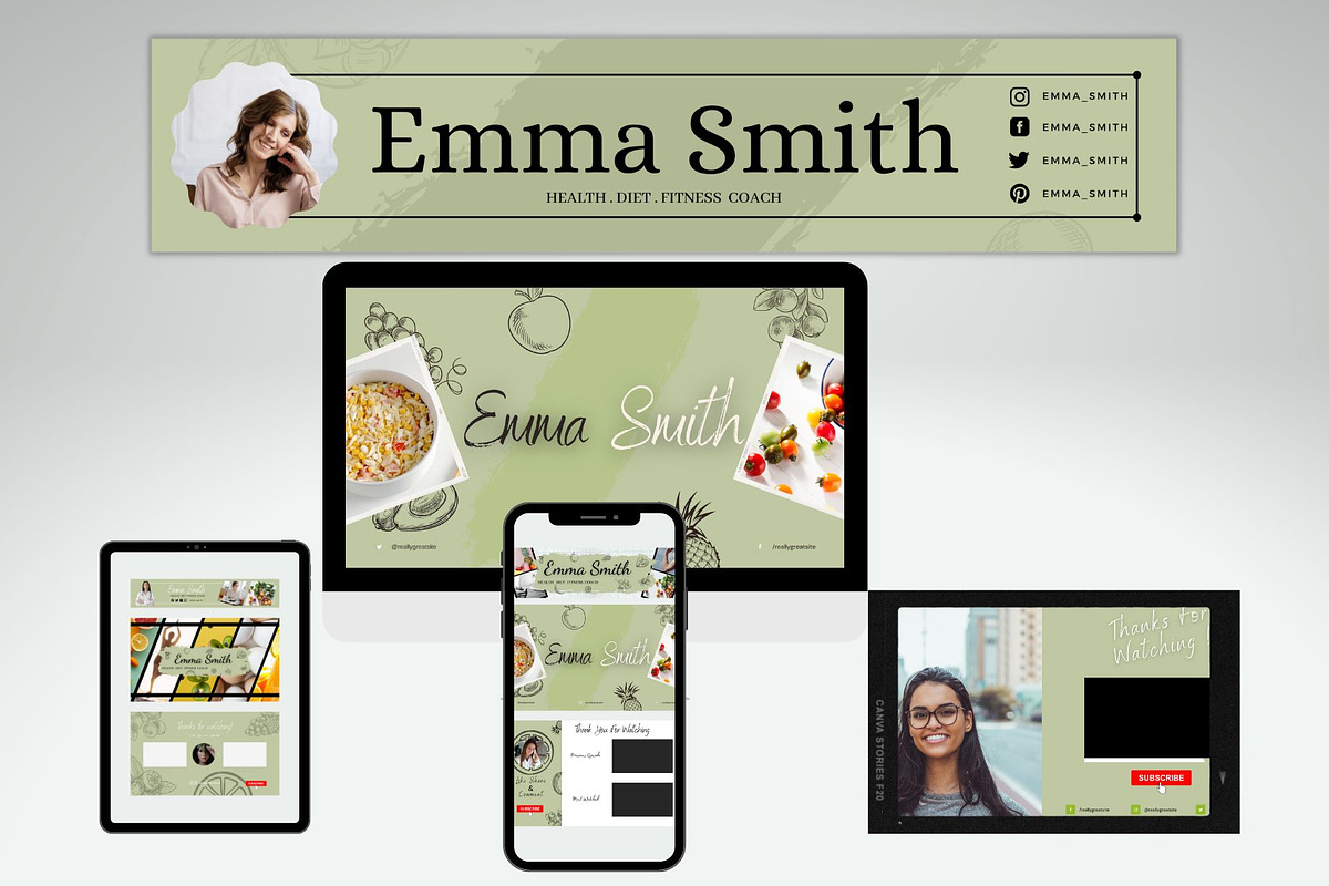 Wellness Coach Youtube branding, a Social Media Template by Millennials Marketing (Photo 7 of 8)