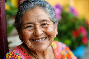 A smiling portrait of a happy senior, a Photo by Pavel_design