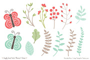 Mint & Coral Flowers Clipart, an Illustration by Amanda Ilkov (Thumbnail 4 of 4)