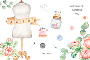 Watercolor Sewing Collection, a Work Illustration by MayaNavits (Thumbnail 2 of 6)