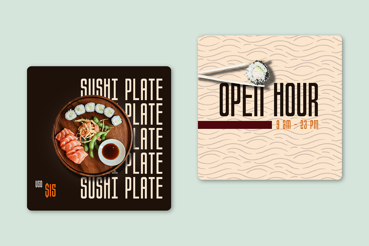 Japanese // Food Social Media Kit, a Design Template by SecondBrain Store (Photo 5 of 9)
