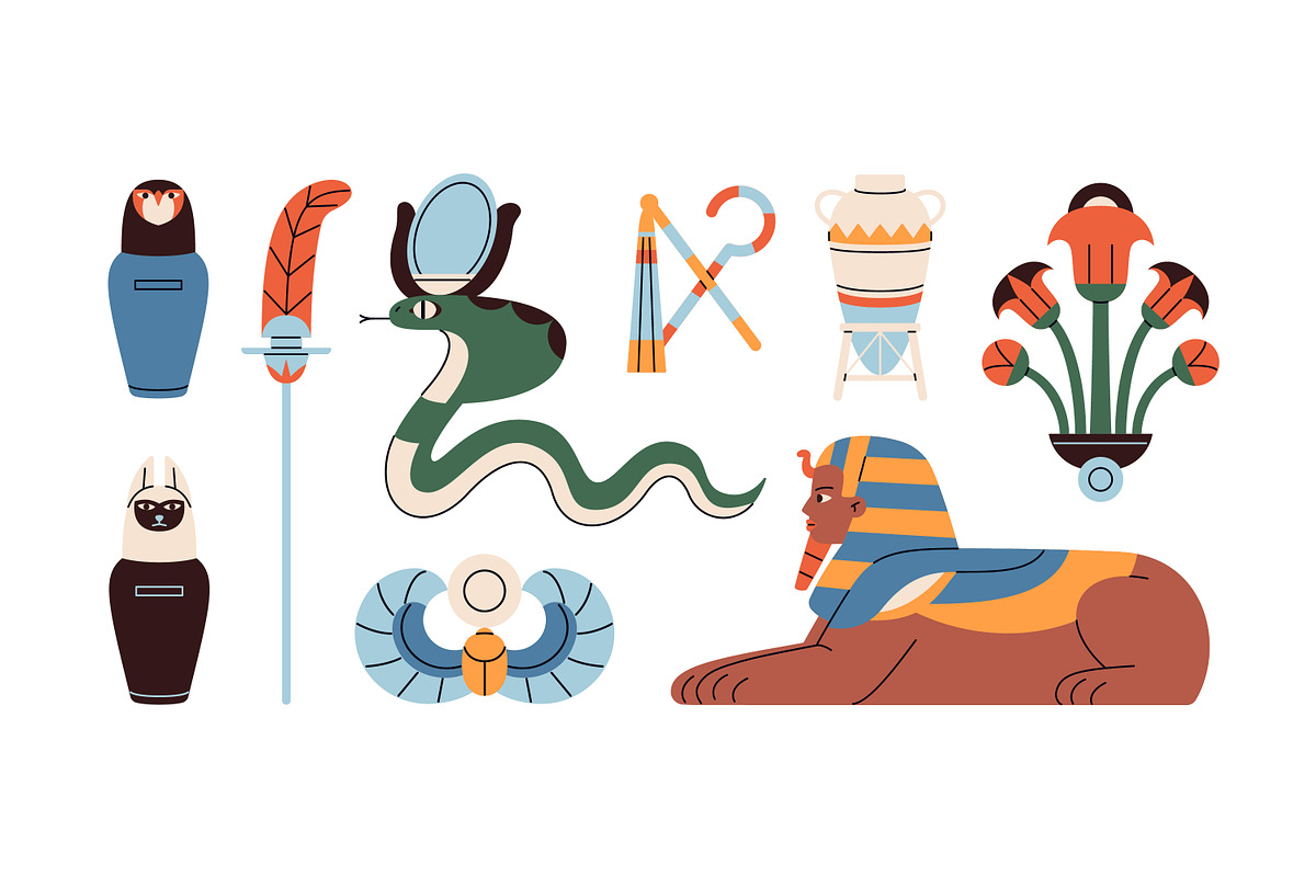 Items of ancient Egypt culture set, an Object Illustration by PaperTrident (Photo 2 of 5)