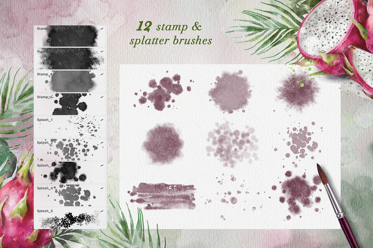 Watercolor Procreate Brushes., a Brush Add-On by VetaDesign (Photo 7 of 7)