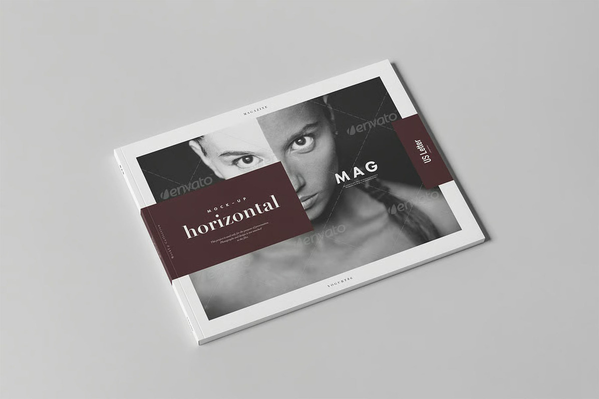 US Letter Horizontal Magazine Mockup, an Advertising Mockup by zippypixelstudio (Photo 8 of 13)
