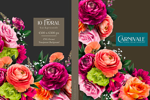 Carnivale Floral Clip Art Collection