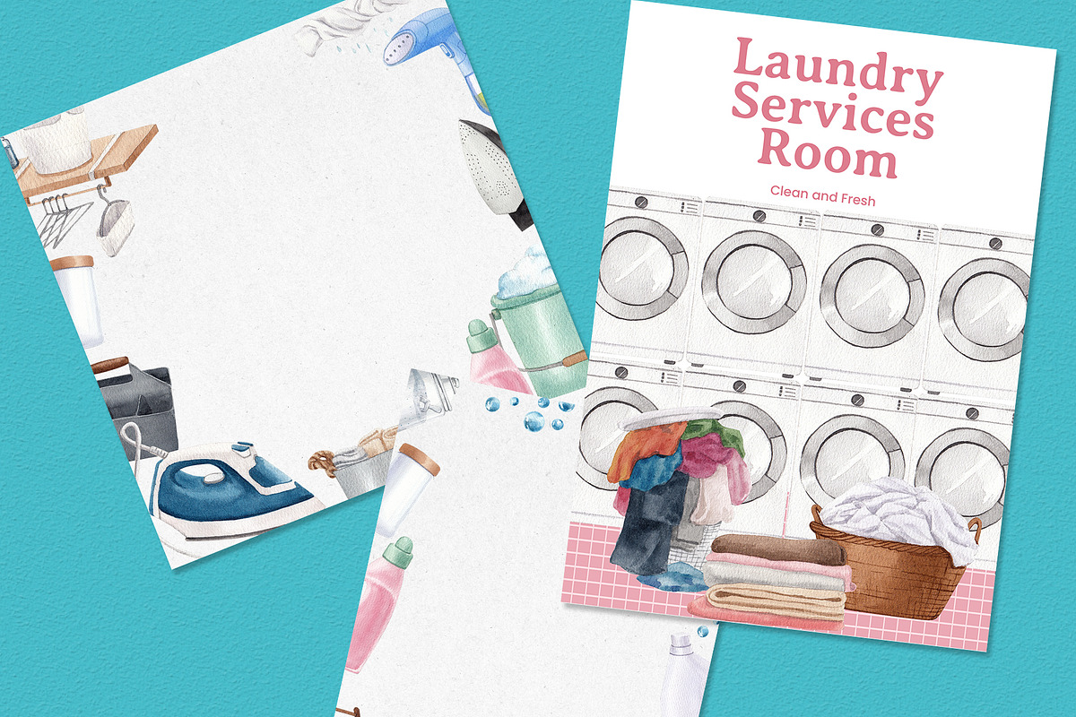 Laundry Day Watercolor Illustration, an Object Illustration by CreativeValuation (Photo 13 of 13)