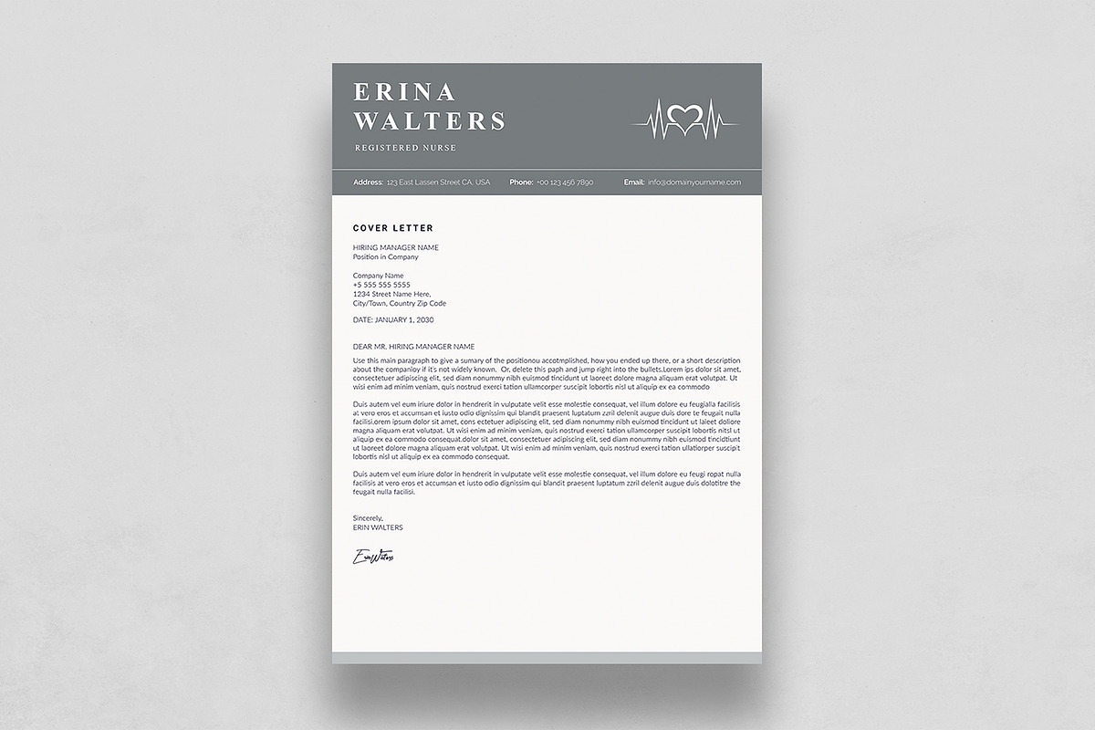 Nurse Resume, a Resume Template by DesignDevisers (Photo 3 of 10)