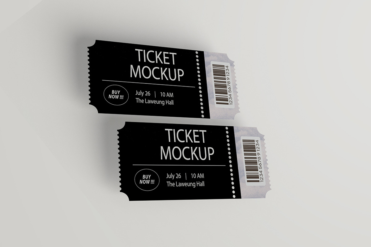 Perspective Ticket Mockup, an Advertising Mockup by Alhaytar (Photo 4 of 5)