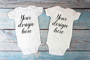 12 twin baby bodysuit Mockup Bundle., a Print Template by MockupMarket (Thumbnail 2 of 13)