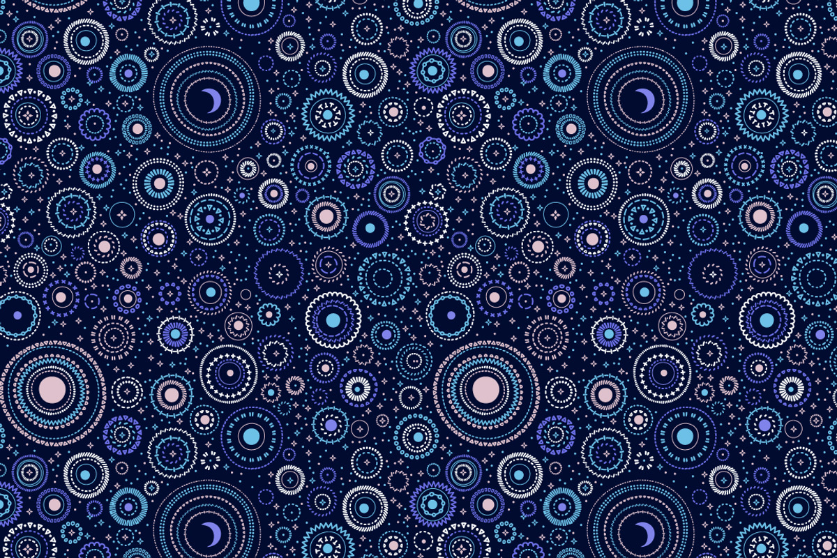 Sky with stars and planets pattern, a Pattern Graphic by Natalyon