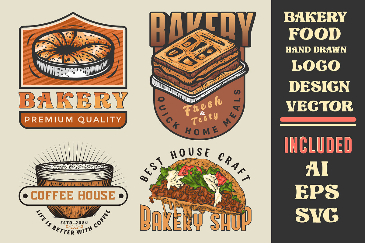 Bakery vintage hand-drawn logo, a Branding & Logo Template by Billah Hub