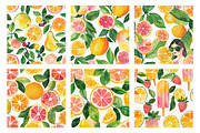 Mixed Fruits Summer Digital Papers, an Illustration by SinaCreation (Thumbnail 2 of 5)
