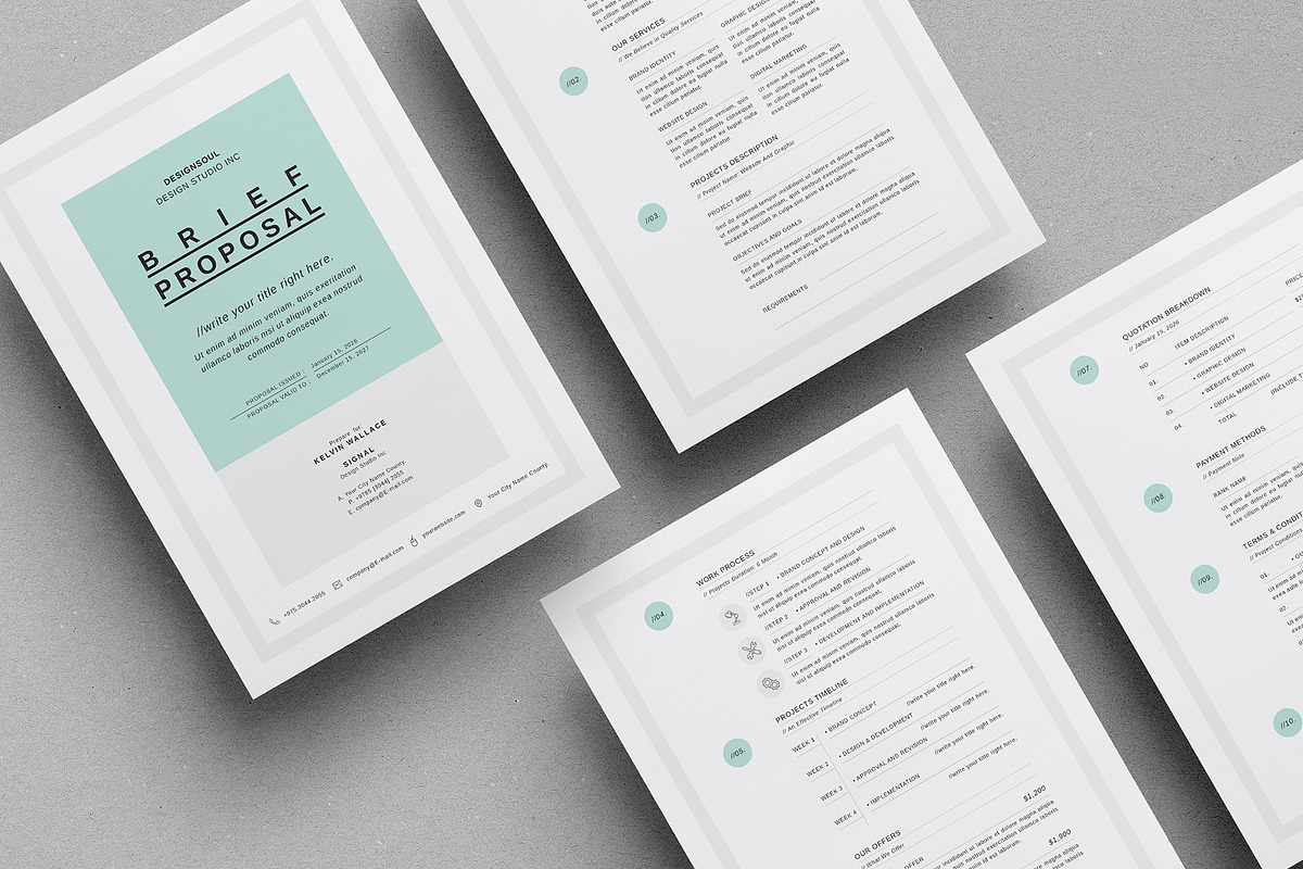 Brief Proposal Template, a Stationery Template by Designsoul14 (Photo 4 of 4)
