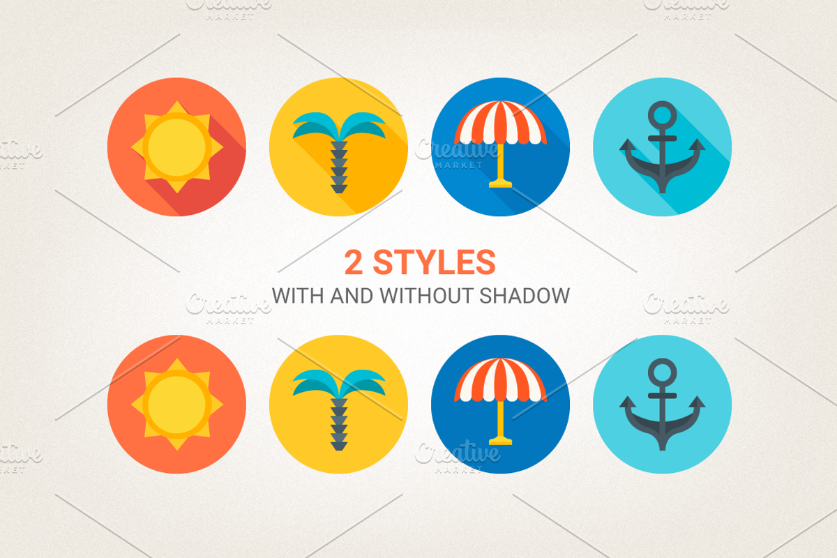 Round travel icons preview 3