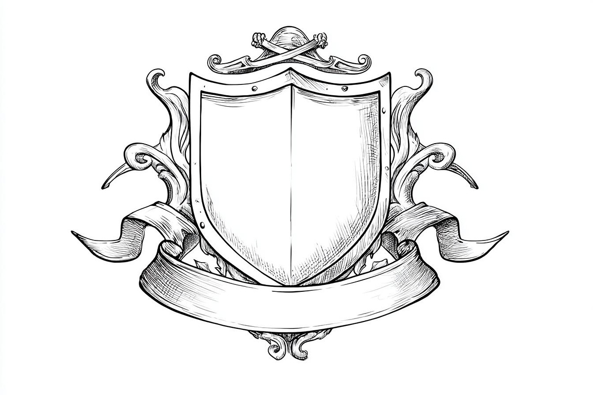 Hand-Drawn Heraldic Shield and Ribbo, a Graphic by Creativeshirt (Photo 6 of 10)