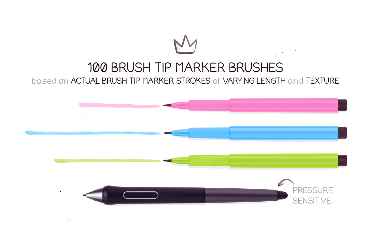 Brush Tip Marker Brushes Vol. 2, a Brush Add-On by Side Project (Photo 2 of 7)