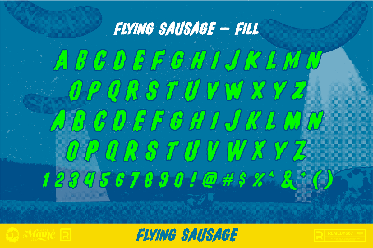 Flying Sausage - Layered Sci Fi Font preview 2