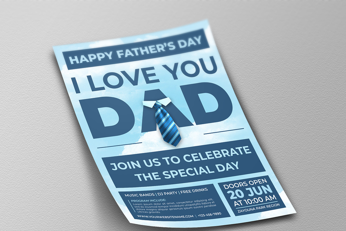 Father Day Party Flyer Template, a Flyer Template by OWPictures (Photo 3 of 4)