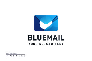 Mail Gradient Blue Color Logo Vector, a Branding & Logo Template by yuanesei