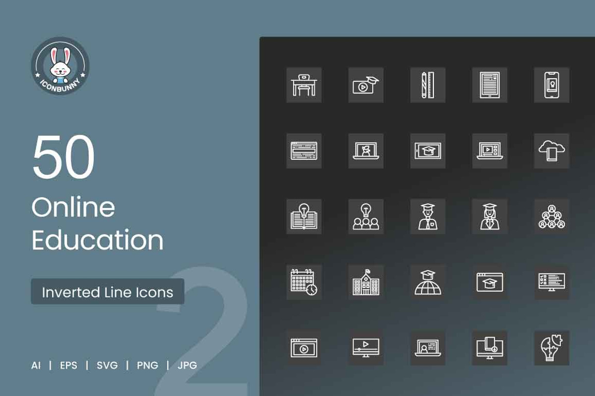50 Online Education Icons, an Icon by IconBunny (Photo 1 of 2)