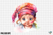 Baby Girl  Pirate Watercolor, an Illustration by Gemstone (Thumbnail 2 of 6)