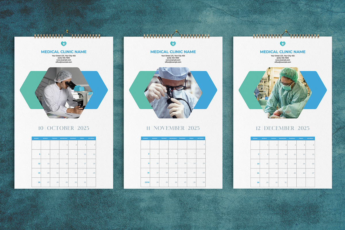 Medical Wall Calendar 2025 Template, a Stationery Template by Boris Cupac (Photo 4 of 5)