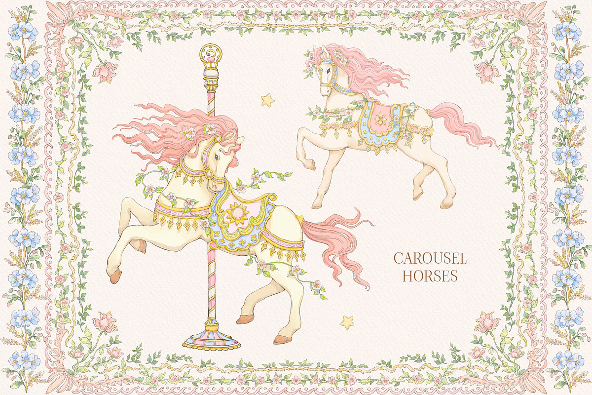 Lullaby Carousel 50+ png clipart, a Decorative Illustration by Ekaproeka (Photo 2 of 10)